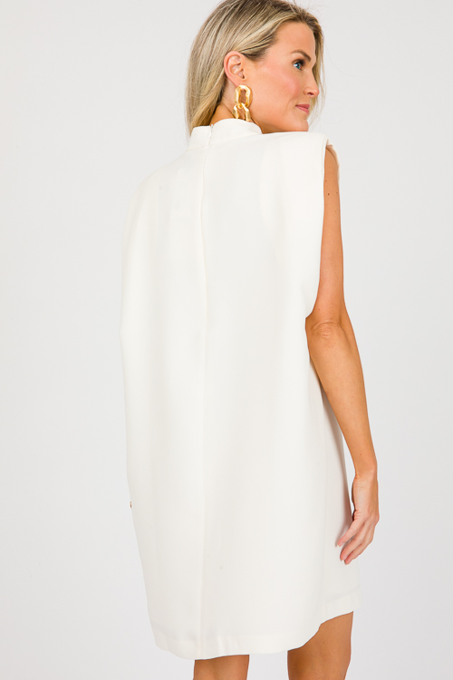 Chic Sleeveless Shift, Off White