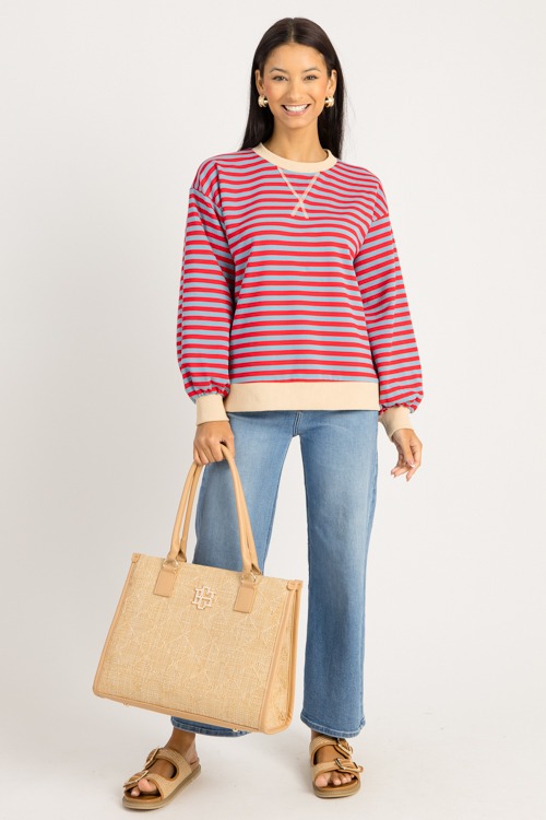 Avery Stripe Sweatshirt, Blue/Red - 0828-51.jpg