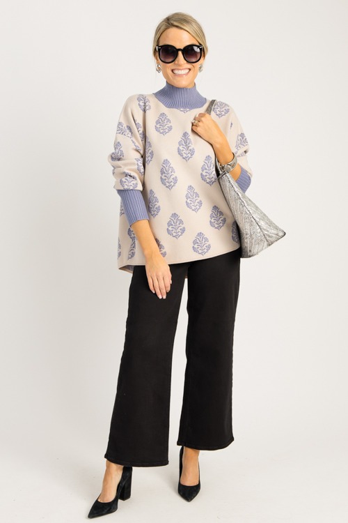Floral Block Print Sweater, Ecru - 0828-54p.jpg