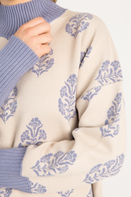 Floral Block Print Sweater, Ecru - 0828-61.jpg