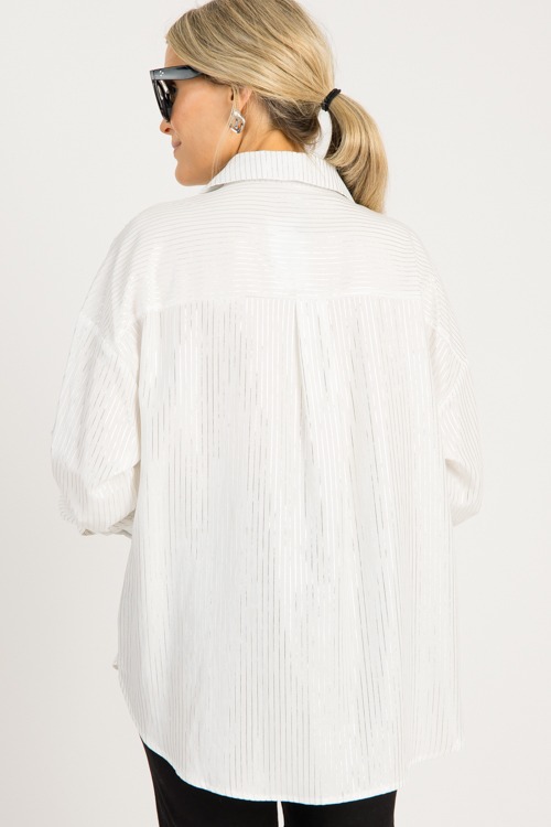 Metallic Striped Button Down, White - 0828-94.jpg