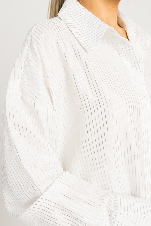 Metallic Striped Button Down, White - 0828-95.jpg