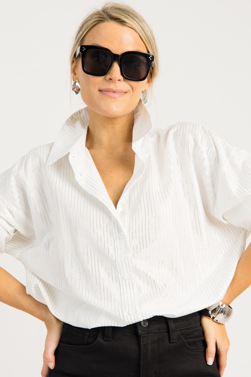 Metallic Striped Button Down, White - 0828-96.jpg