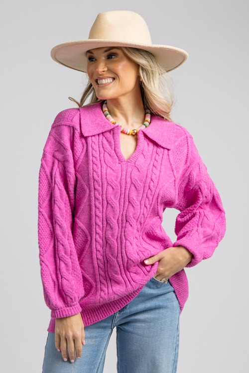 Corley Cable Sweater, Hot Pink - 0829-103.jpg