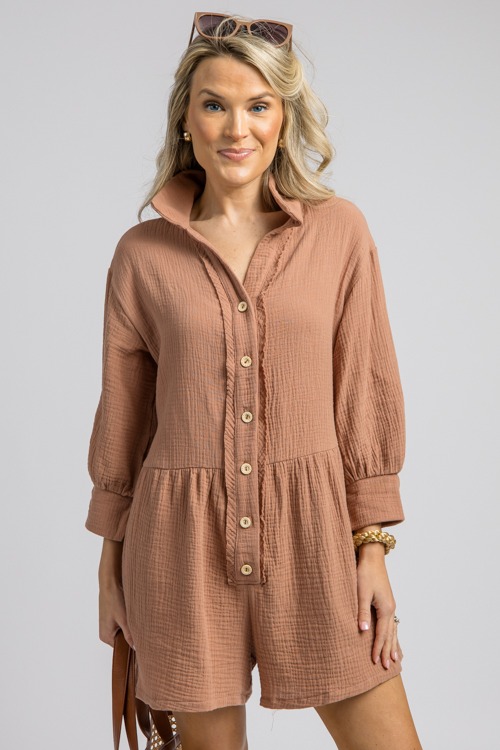 Button Up Gauze Romper, Brown - 0829-119.jpg