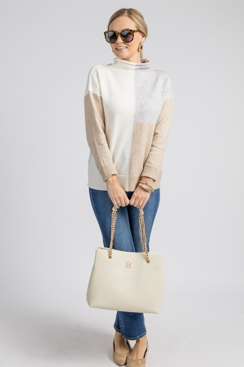 Neutral Colorblock Sweater