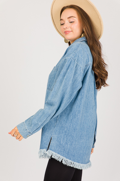 Fringe Hem Denim Tunic