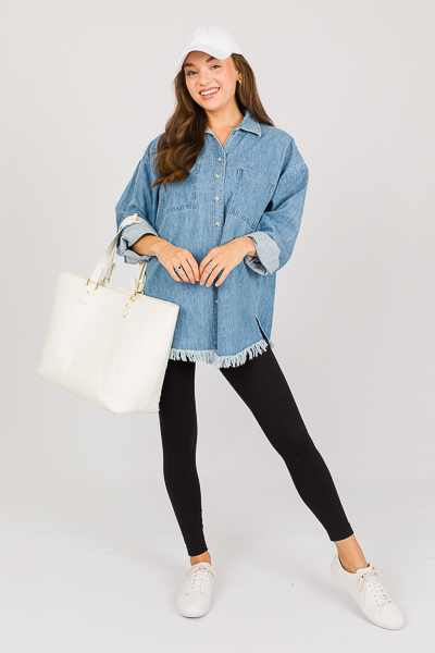 Fringe Hem Denim Tunic