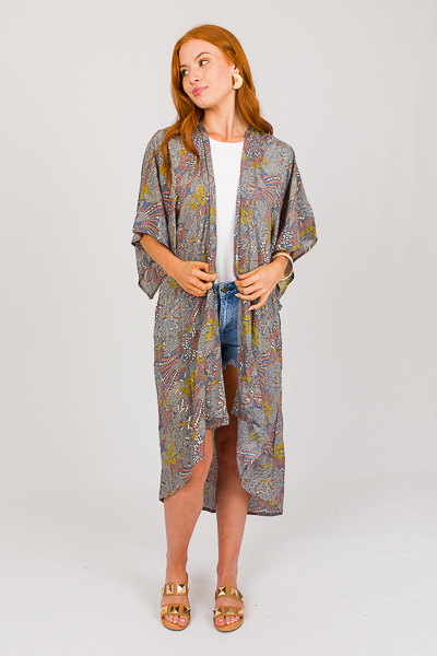 Stars Aligned Kimono, Blue Grey