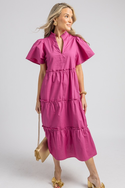 Noelle Split Neck Midi, Magenta - 0829-3.jpg