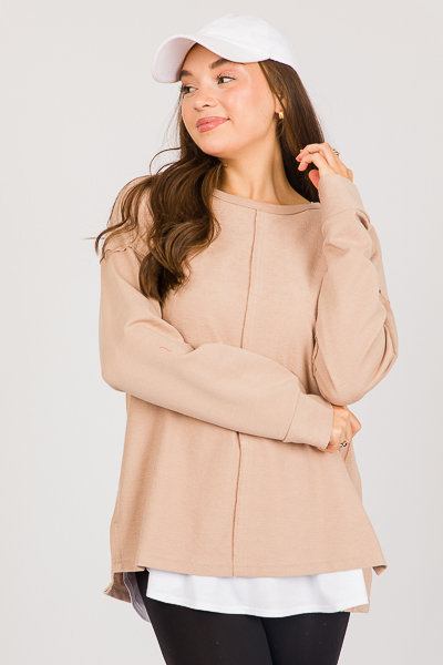 Jasper Casual Top, Taupe