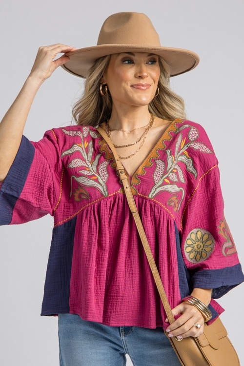 Embroidery Gauze Top, Fuchsia - 0829-34.jpg