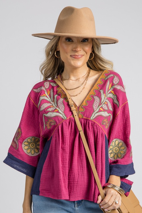 Embroidery Gauze Top, Fuchsia - 0829-35.jpg