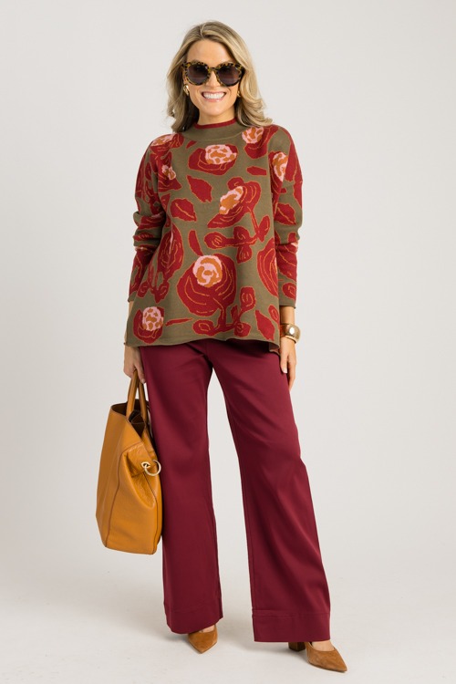 Patch Pocket Wide Leg Pants, Burgundy - 0829-35.jpg