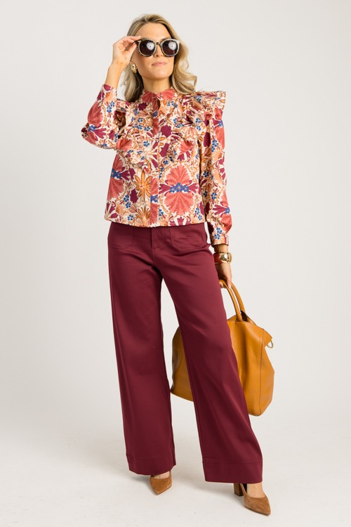 Patch Pocket Wide Leg Pants, Burgundy - 0829-39h.jpg