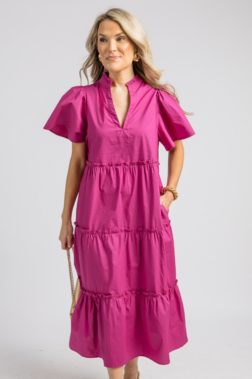 Noelle Split Neck Midi, Magenta - 0829-4.jpg