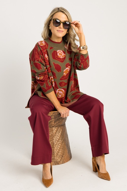 Patch Pocket Wide Leg Pants, Burgundy - 0829-40.jpg
