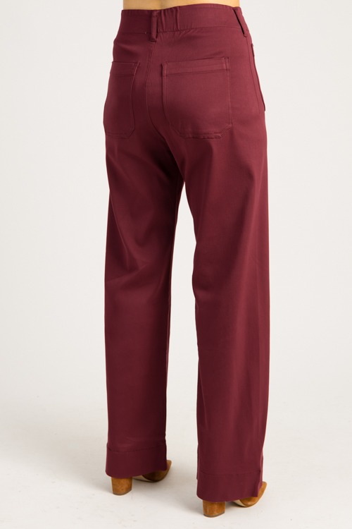 Patch Pocket Wide Leg Pants, Burgundy - 0829-41.jpg