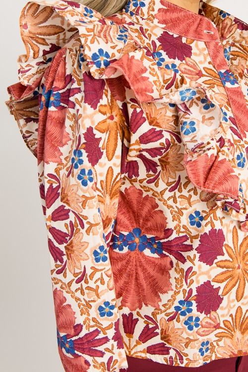Floral Harvest Blouse, Cream Rust - 0829-46.jpg