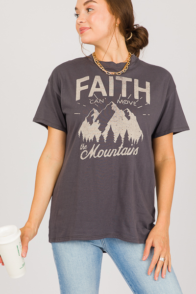 Faith Graphic Tee, Charcoal