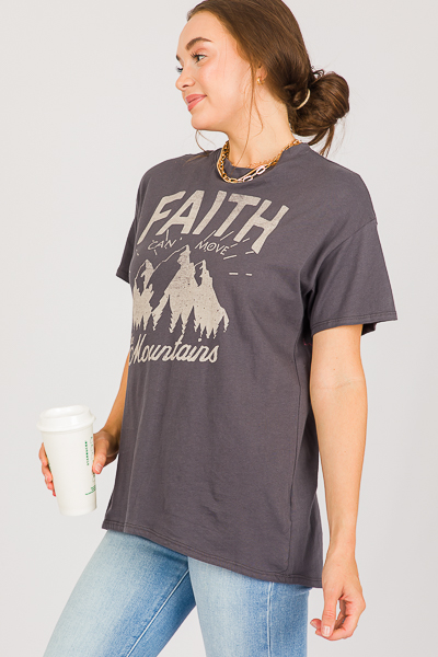 Faith Graphic Tee, Charcoal