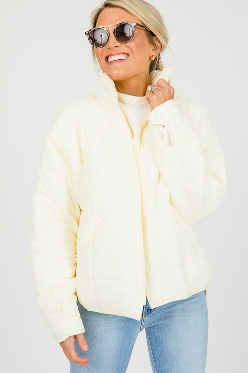 Cream Quilted Jacket