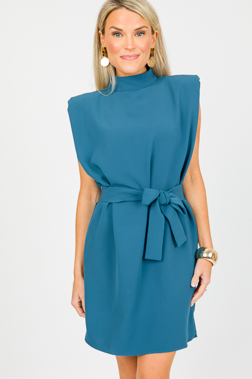 Blair Belted Dress, Blue