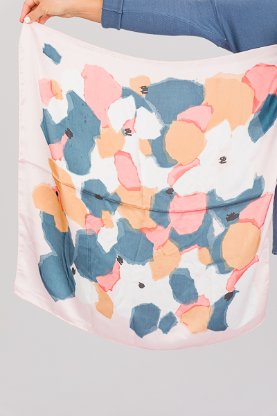 Abstract Silk Scarf, Pink