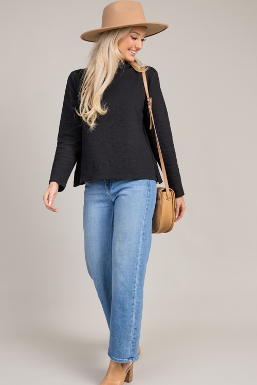 Textured Mock Neck Top, Black - 0830-3.jpg