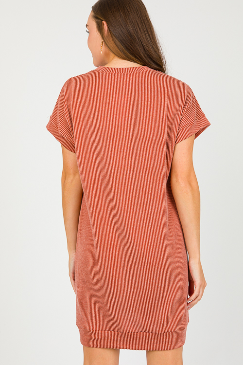 Rib Texture Dress, Hazelnut