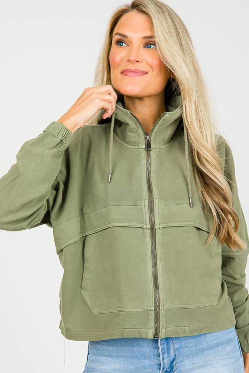 Utility Zip Jacket, Army Green