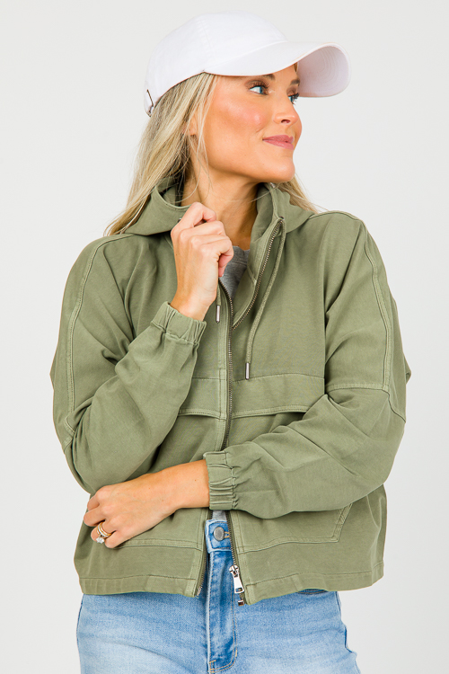 Utility Zip Jacket, Army Green