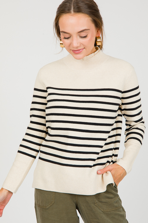 Horizontal Stripes Sweater, Oatmeal