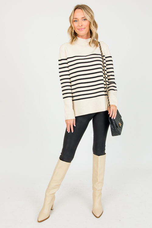 Horizontal Stripes Sweater, Oatmeal
