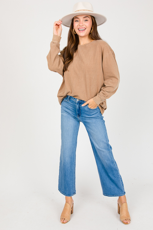 Val Long Sleeve Tee, Pale Brown