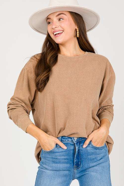 Val Long Sleeve Tee, Pale Brown