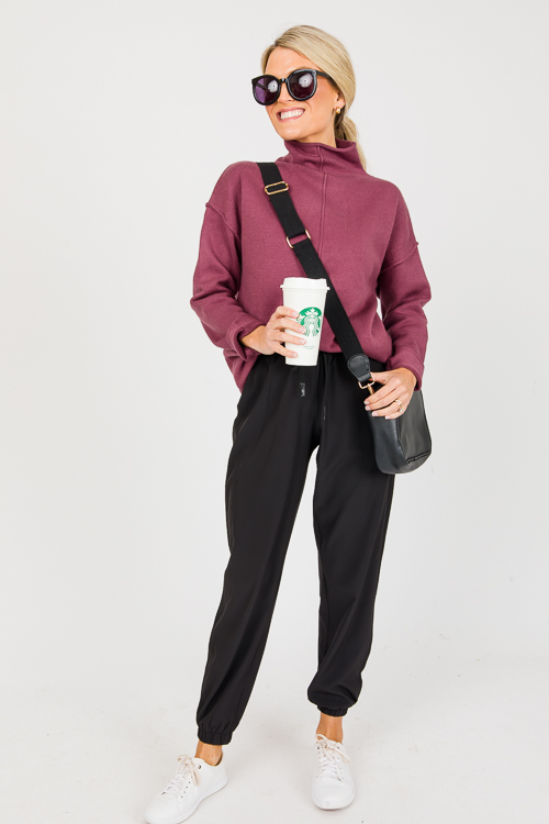 Beth Mock Neck Sweater, Maroon