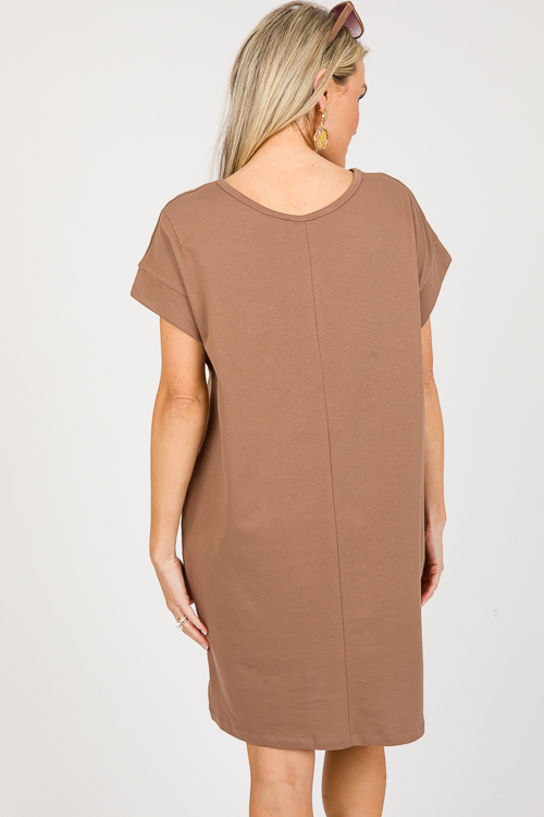 Morgan T-Shirt Dress, Cocoa Brown - New Arrivals - The Blue Door