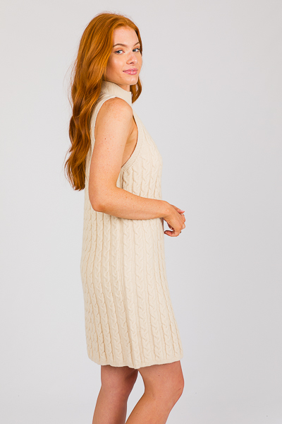 Hillary Cable Knit Dress, Natur