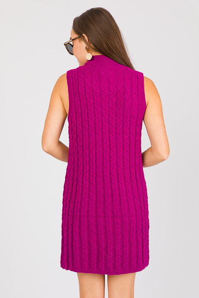 Hillary Cable Knit Dress, Plum