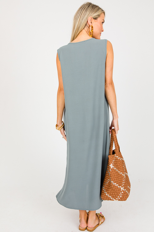 Mimi Sleeveless Maxi, Seafoam
