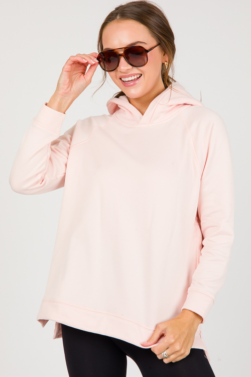 Side Zip Hoodie, Pearl Blush