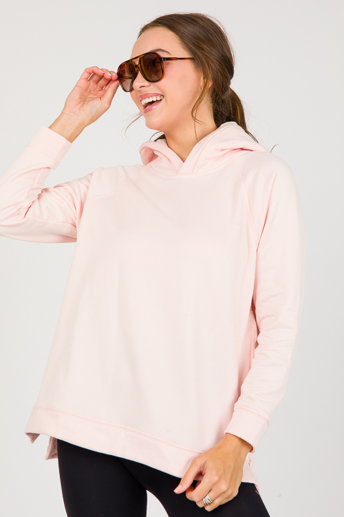Side Zip Hoodie, Pearl Blush