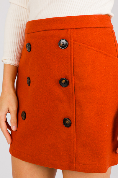 Double Buttons Skirt, Rust