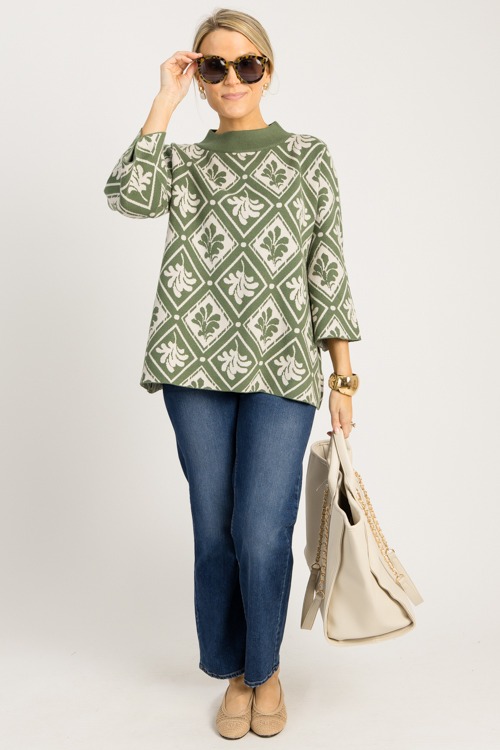 Floral Mock Neck Sweater, Olive - 0902-111.jpg