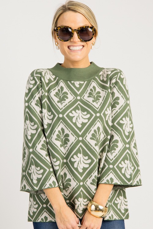Floral Mock Neck Sweater, Olive - 0902-113.jpg