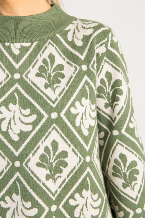 Floral Mock Neck Sweater, Olive - 0902-115.jpg