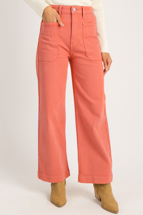 Utility Pocket Jeans, Salmon