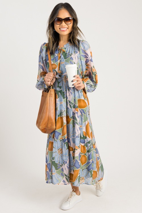 Alice Printed Midi, Green Mix