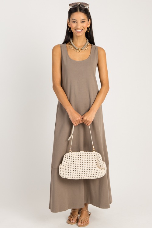 Scoop Back Knit Maxi, Smoke